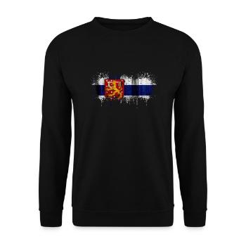 Finland Suomi helsinki scandinavia viking fine FIN - Unisex Sweatshirt - black - Front - Alina (178cm) & Michal (187cm)