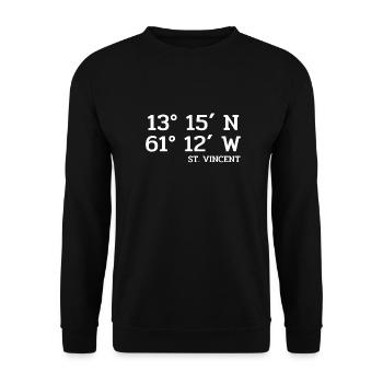 Coordonnées Saint-Vincent - Koordinaten West Indies - Sweat-shirt Unisexe - noir - Devant - Alina (178cm) & Michal (187cm)