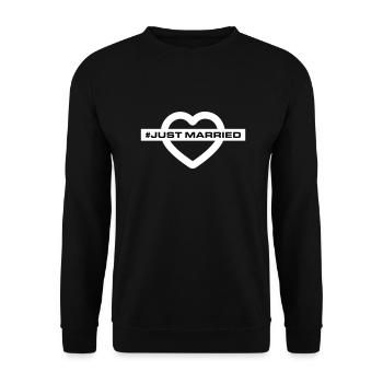 Coeur de mariage juste marié - Sweat-shirt Unisexe - noir - Devant - Alina (178cm) & Michal (187cm)