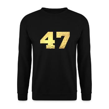Number 47 Gold Glitter - 47th Anniversary - Unisex Sweatshirt - black - Front - Alina (178cm) & Michal (187cm)