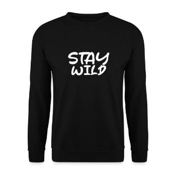 Stay Wild lettering - Unisex Sweatshirt - black - Front - Alina (178cm) & Michal (187cm)