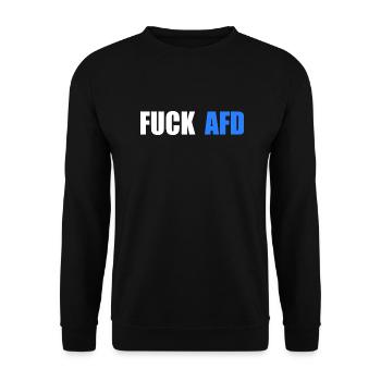 Fuck afd - Unisex Sweatshirt - black - Front - Alina (178cm) & Michal (187cm)