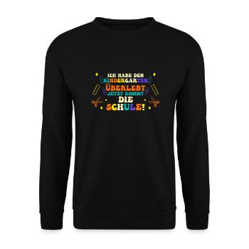 1 Grade School Child Back to School Kindergarten Kita E - Unisex Sweatshirt - black - Front - Alina (178cm) & Michal (187cm)