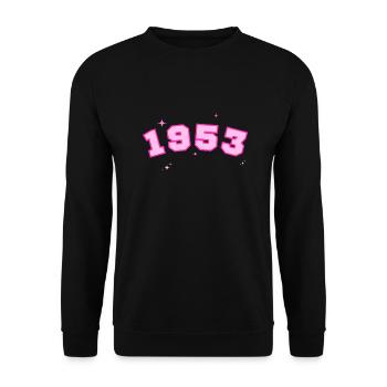 1953 rose étoile - Sweat-shirt Unisexe - noir - Devant - Alina (178cm) & Michal (187cm)