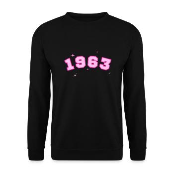1963 rose étoile - Sweat-shirt Unisexe - noir - Devant - Alina (178cm) & Michal (187cm)