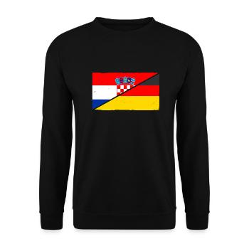 Kroaten Kroate Kroatin Hrvatska Deutschland Kroati - Unisex Pullover - Schwarz - Vorne - Alina (178cm) & Michal (187cm)