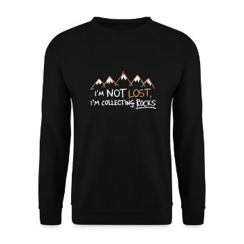 Not lost – only on the hunt for stones - Unisex Sweatshirt - black - Front - Alina (178cm) & Michal (187cm)