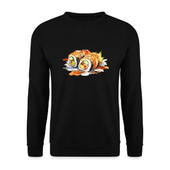 Sushi - Sweat-shirt Unisexe - noir - Devant - Alina (178cm) & Michal (187cm)