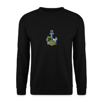Wir ankern bei den Inselcampern - Unisex Pullover - Schwarz - Vorne - Alina (178cm) & Michal (187cm)