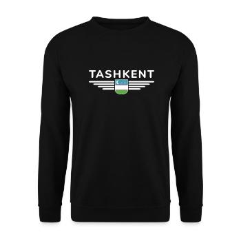 Taschkent T-Shirt – Usbekistans Herz - Unisex Pullover - Schwarz - Vorne - Alina (178cm) & Michal (187cm)