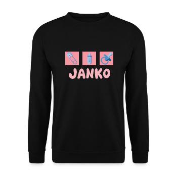 Pacifier Janko - Unisex Sweatshirt - black - Front - Alina (178cm) & Michal (187cm)