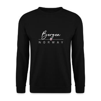 Norwegen - Bergen - Norge - Norway - Unisex Sweatshirt - black - Front - Alina (178cm) & Michal (187cm)