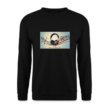 "Without Music, Life Would Be a Mistake" - Sweat-shirt Unisexe - noir - Devant - Alina (178cm) & Michal (187cm)