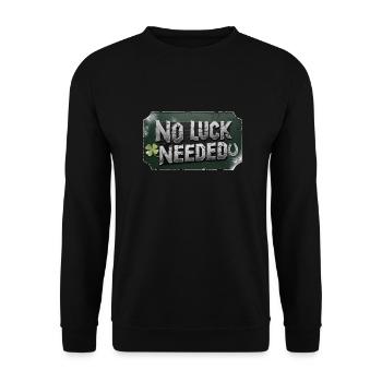 no luck needed - St.Patrick´s Day - Unisex Pullover - Schwarz - Vorne - Alina (178cm) & Michal (187cm)