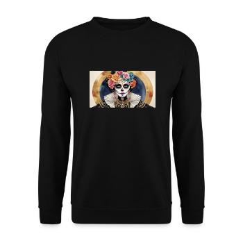 LA CATRINA DELUXE - Unisex Sweatshirt - black - Front - Alina (178cm) & Michal (187cm)