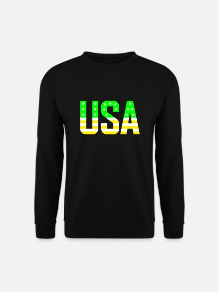 États-Unis vert jaune - Sweat-shirt Unisexe - noir