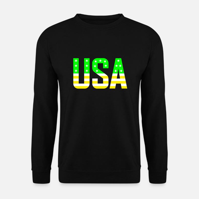 USA green yellow - Unisex Pullover - Schwarz