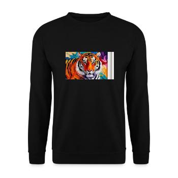 Abstract Tiger 20250303 160916 0000 - Unisex Sweatshirt - black - Front - Alina (178cm) & Michal (187cm)