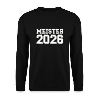 meister 2026 - Unisex Pullover - Schwarz - Vorne - Alina (178cm) & Michal (187cm)