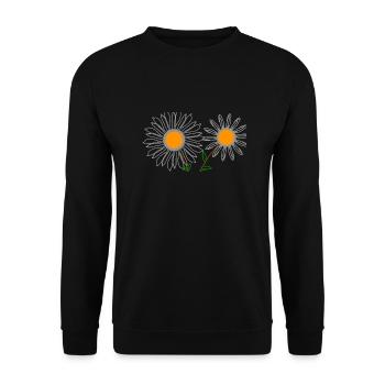 Sonnenblumen - Unisex Pullover - Schwarz - Vorne - Alina (178cm) & Michal (187cm)