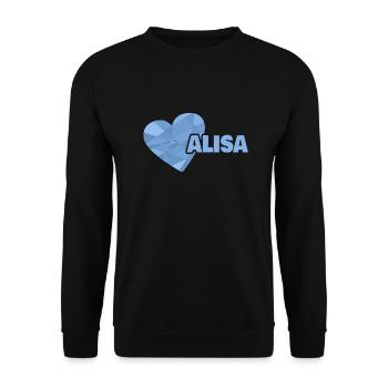 Gift for Alisa - Unisex Sweatshirt - black - Front - Alina (178cm) & Michal (187cm)