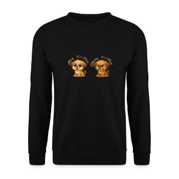 Mit Kaffee ohne Kaffee - Unisex Pullover - Schwarz - Vorne - Alina (178cm) & Michal (187cm)