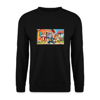 Cartoon - Unisex Sweatshirt - black - Front - Alina (178cm) & Michal (187cm)