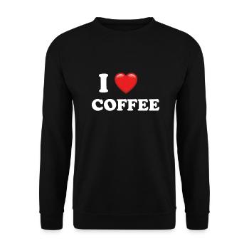 I Love Coffee Coffeeshop kaffee espresso - Unisex Pullover - Schwarz - Vorne - Alina (178cm) & Michal (187cm)