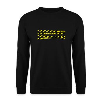 caution_f2 - Unisex Sweatshirt - black - Front - Alina (178cm) & Michal (187cm)