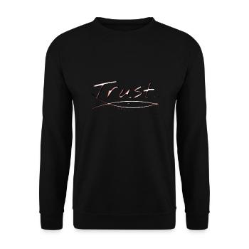 TRUST in God - Unisex Pullover - Schwarz - Vorne - Alina (178cm) & Michal (187cm)