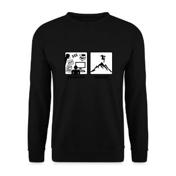 Ski, Problem solved - Skifahren - Unisex Pullover - Schwarz - Vorne - Alina (178cm) & Michal (187cm)