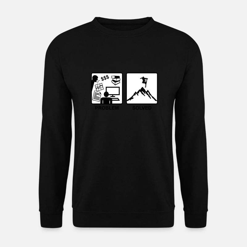 Problem Solved - Skiing - Sweat-shirt Unisexe - noir