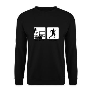 Running solves problems - Man - Sweat-shirt Unisexe - noir - Devant - Alina (178cm) & Michal (187cm)