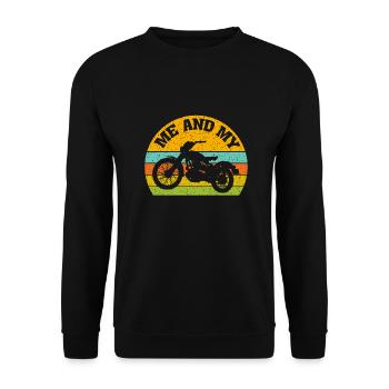Ich und mein Motorrad - Unisex Pullover - Schwarz - Vorne - Alina (178cm) & Michal (187cm)