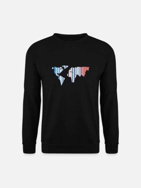 Weltkarte - Klimawandel - Warming Stripes - Erde - Unisex Pullover - Schwarz
