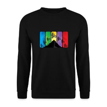 Saut VTT | VTTistes de descente | vélo de montagne - Sweat-shirt Unisexe - noir - Devant - Alina (178cm) & Michal (187cm)