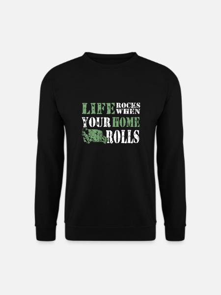 Camper Camping Life rocks when your home rolls - Unisex Pullover - Schwarz