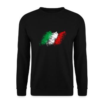 Italien Flagge Fahne Vintage - Unisex Pullover - Schwarz - Vorne - Alina (178cm) & Michal (187cm)