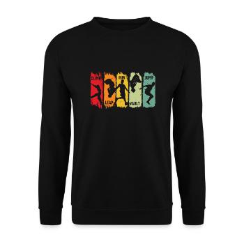 FreeRunning Climb Leap Run Vault Jump - Unisex Sweatshirt - black - Front - Alina (178cm) & Michal (187cm)