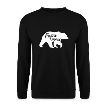Papa ours - Sweat-shirt Unisexe - noir - Devant - Alina (178cm) & Michal (187cm)