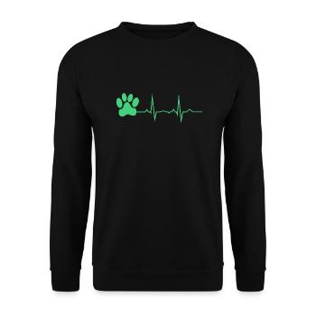 Heartbeat Patte - Sweat-shirt Unisexe - noir - Devant - Alina (178cm) & Michal (187cm)