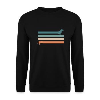Teckel Rétro Vintage Roughhair Chien de teckel - Sweat-shirt Unisexe - noir - Devant - Alina (178cm) & Michal (187cm)