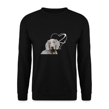 Weimaraner - 2. Geburtstag - Unisex Pullover - Schwarz - Vorne - Alina (178cm) & Michal (187cm)