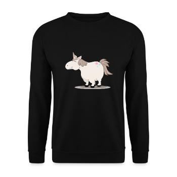 Licorne épaisse et mignonne - Sweat-shirt Unisexe - noir - Devant - Alina (178cm) & Michal (187cm)
