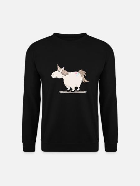 Dickes niedliches Einhorn - Unisex Pullover - Schwarz