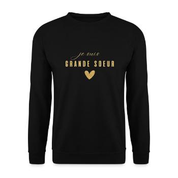 je suis grande sœur - Sweat-shirt Unisexe - noir - Devant - Alina (178cm) & Michal (187cm)