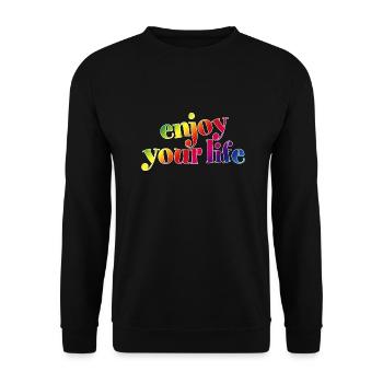 enjoy your life enjoy your life rainbow hygge - Unisex Sweatshirt - black - Front - Alina (178cm) & Michal (187cm)