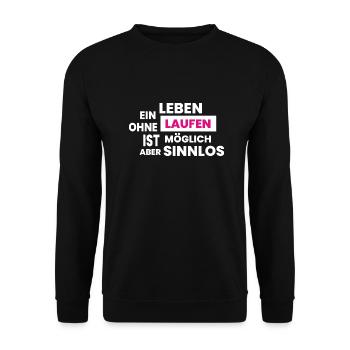 Triathlon Swim Bike Run Marathon - Unisex Pullover - Schwarz - Vorne - Alina (178cm) & Michal (187cm)