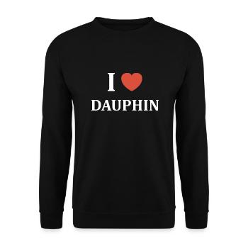 i lovedauphin - Sweat-shirt Unisexe - noir - Devant - Alina (178cm) & Michal (187cm)