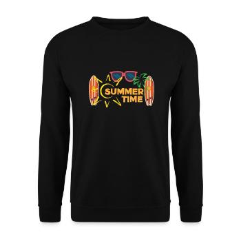 SUMMER TIME - Sweat-shirt Unisexe - noir - Devant - Alina (178cm) & Michal (187cm)